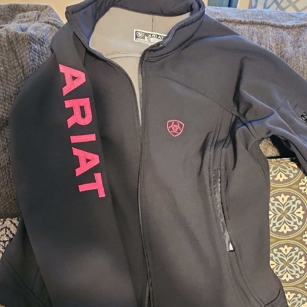 Ariat Black Utility Jacket with Pink Logo